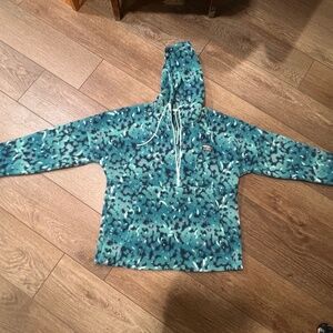 L. L. Bean VINTAGE 1/4 Zip Fleece Pullover With hood Womens Medium